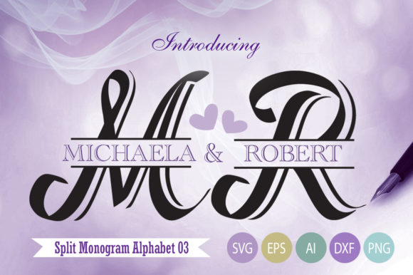 Download Calligraphic Split Monogram Svg Letters - Calligraphic Collection