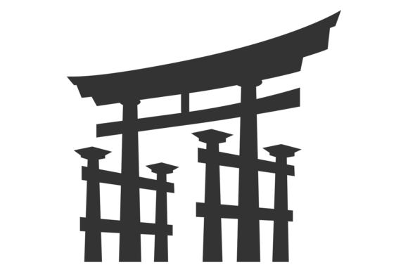 Download Asian Gate Calligraphic Black Icon. Japa - Calligraphic Collection