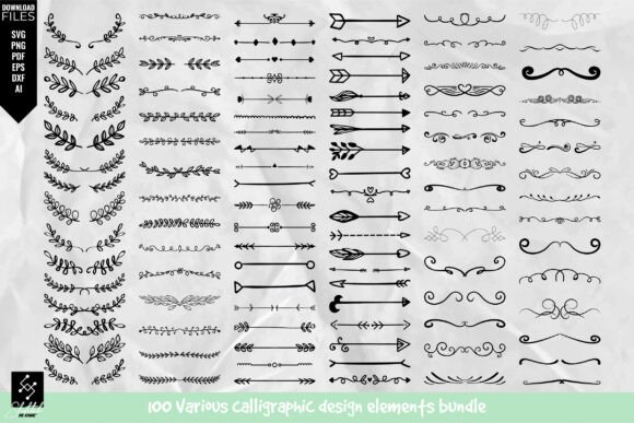 Download Various Calligraphic Design Elements Set - Calligraphic Collection