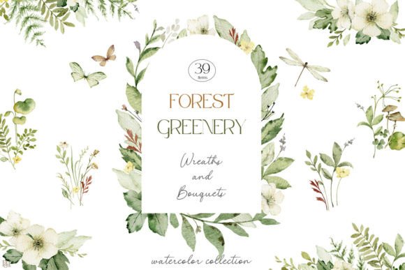 Download Forest Greenery. Wreaths and Bouquets - Bouquet Collection