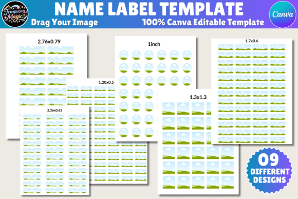 Download Name Labels Canva Editable Template - Editable template Collection